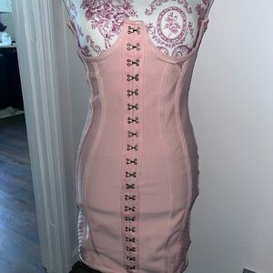 Elegant Pink Corset Dress
